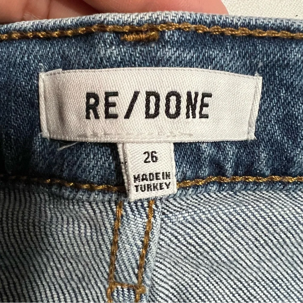 RE/DONE 70s Stove Pipe‎ High Rise Jeans in Dusk Destroy
